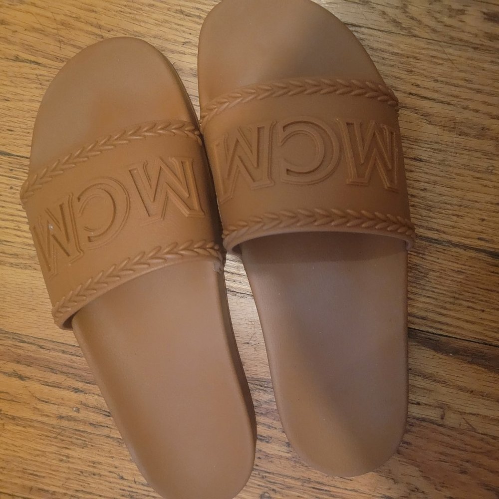 Authentic MCM Pool slides slippers.